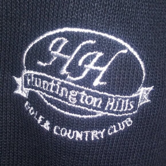 Divots pullover 1/4 Zip Sz L Black knit LS Huntington Hills Golf Polo sweater - Picture 6 of 9
